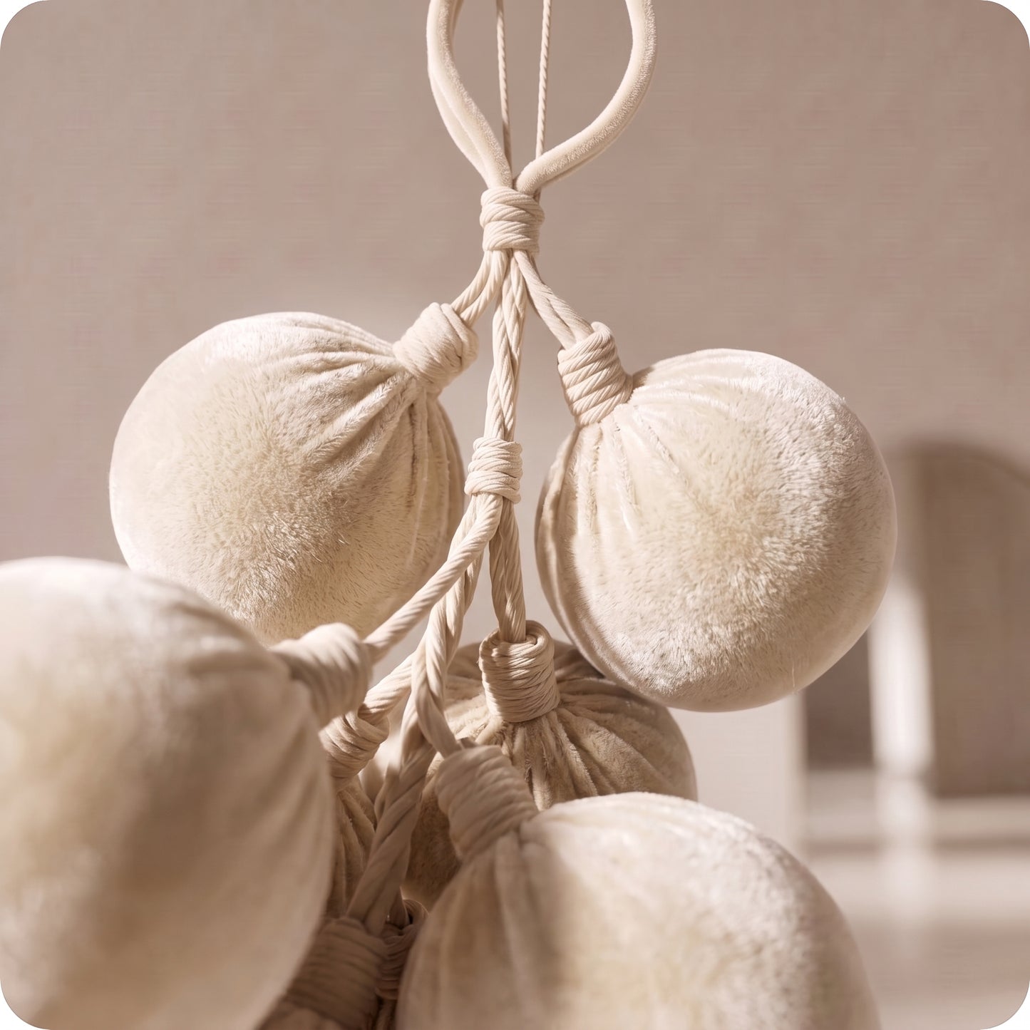 Terciopelo politerciopelo, raquito de uvas, marfil