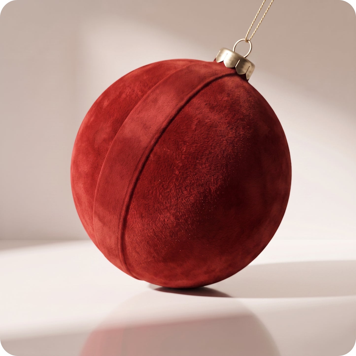 Esfera navideña gamuzada roja 40 y 30 cm