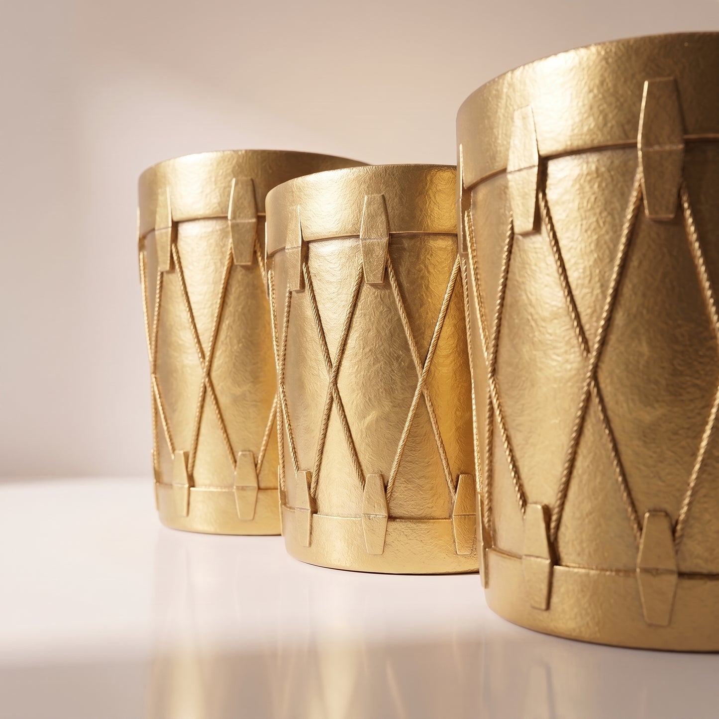 Set de tambores de resina dorados