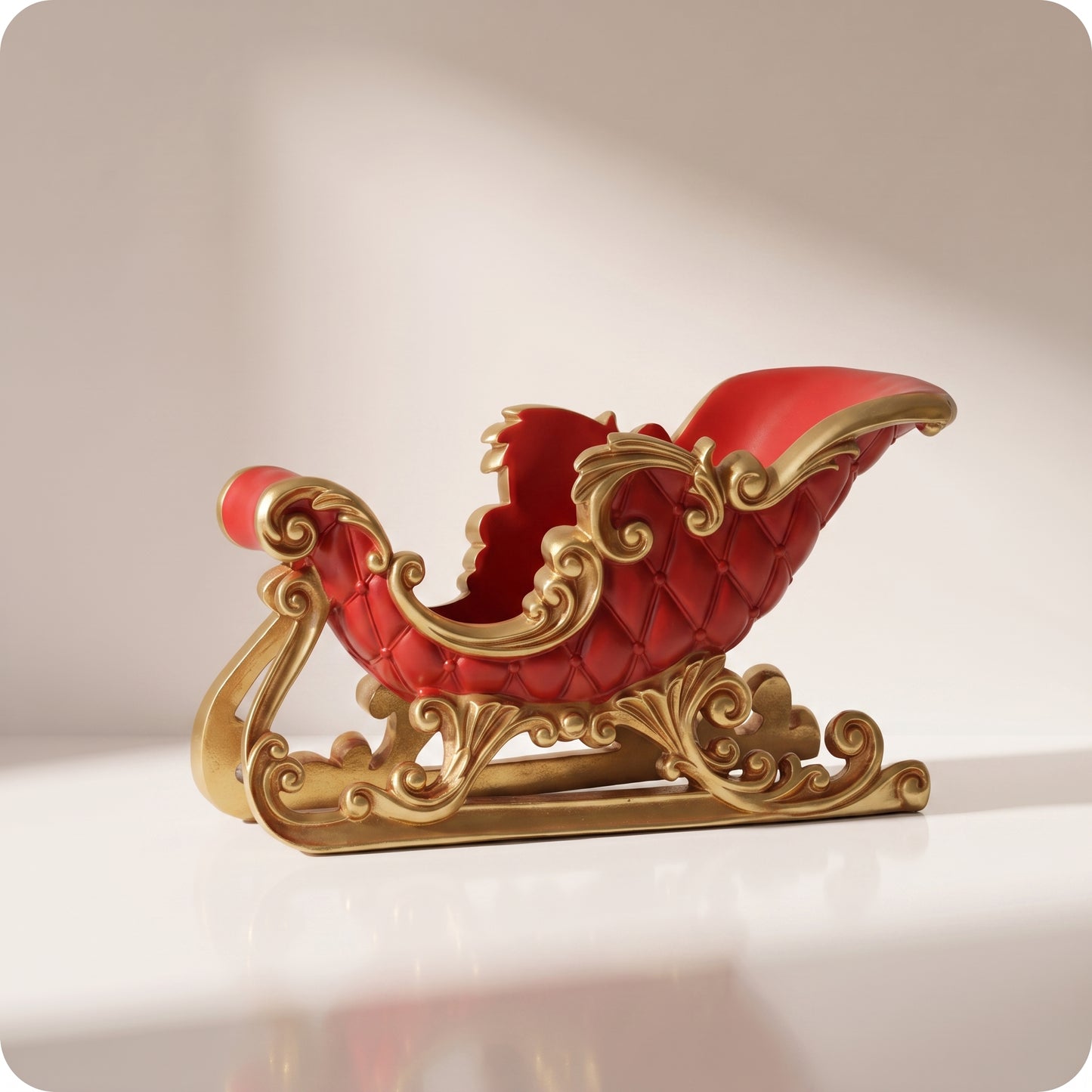 Trineo elegante rojo con dorado