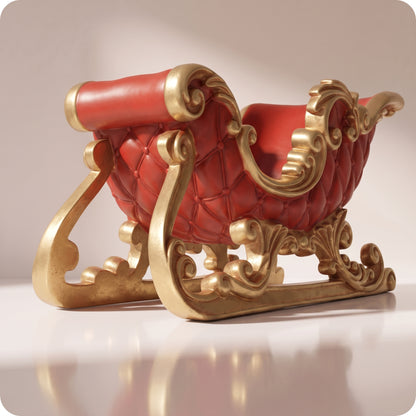 Trineo elegante rojo con dorado