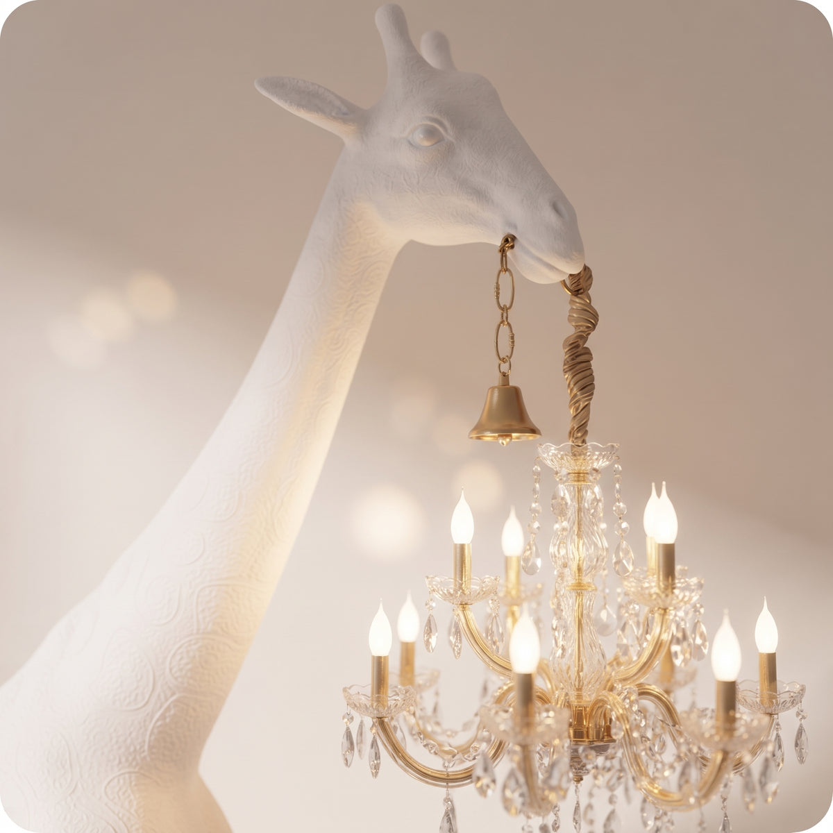 Jirafa con candelabro grande