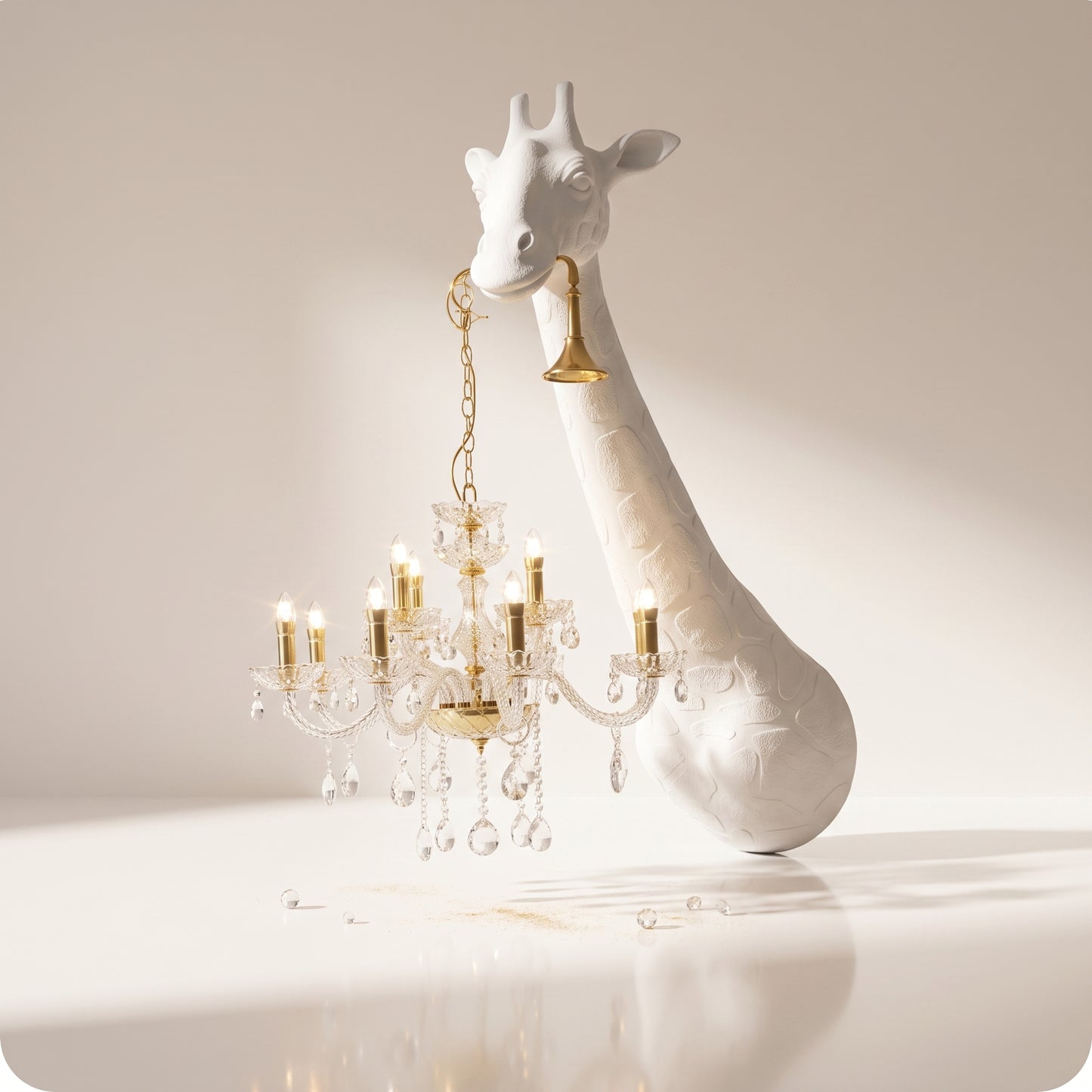 Jirafa para pared con candelabro brillante