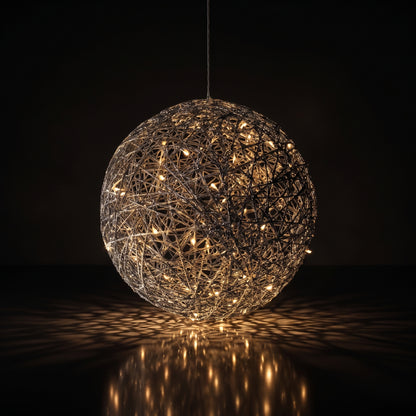 Esfera de red con luz led plateada 25, 30, 40 y 50 cm