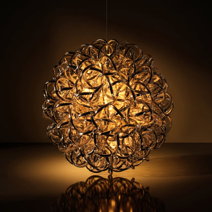 Esfera de red de metal con luz led calida de 45 y 40 cm