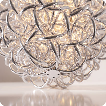 Esfera de red de metal con luz led calida de 45 y 40 cm