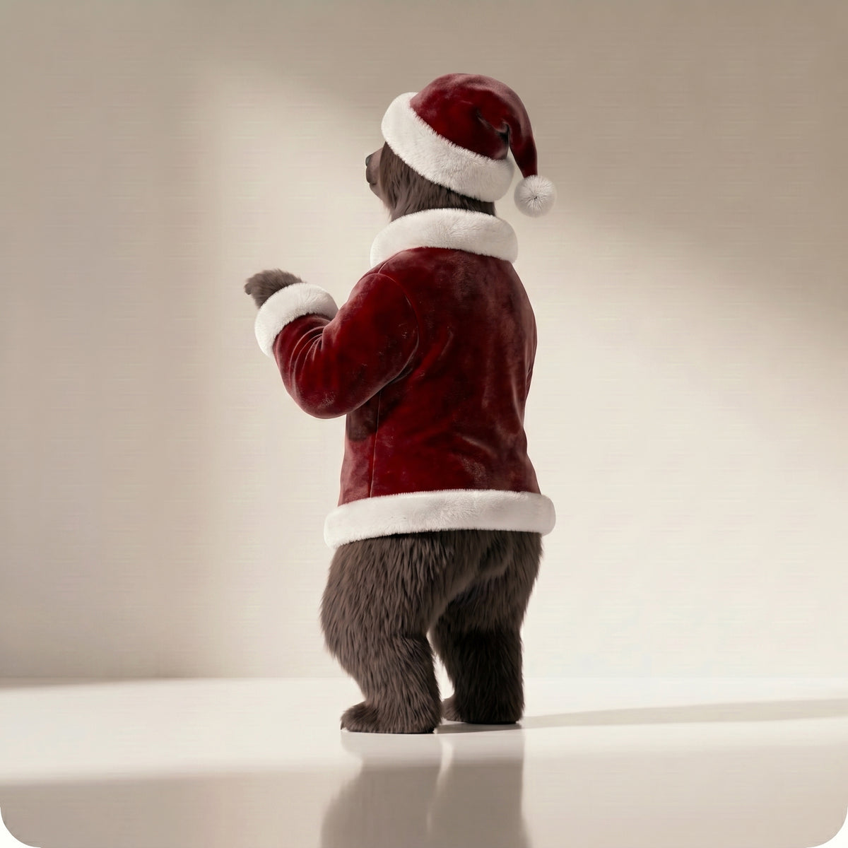 Oso Sandy Santa manos arriba