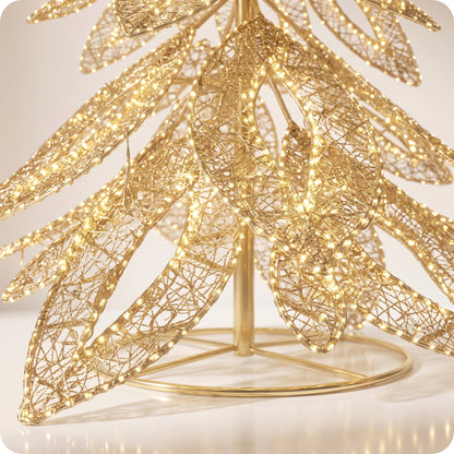 Árbol de navidad de metal con luz led dorado gigante