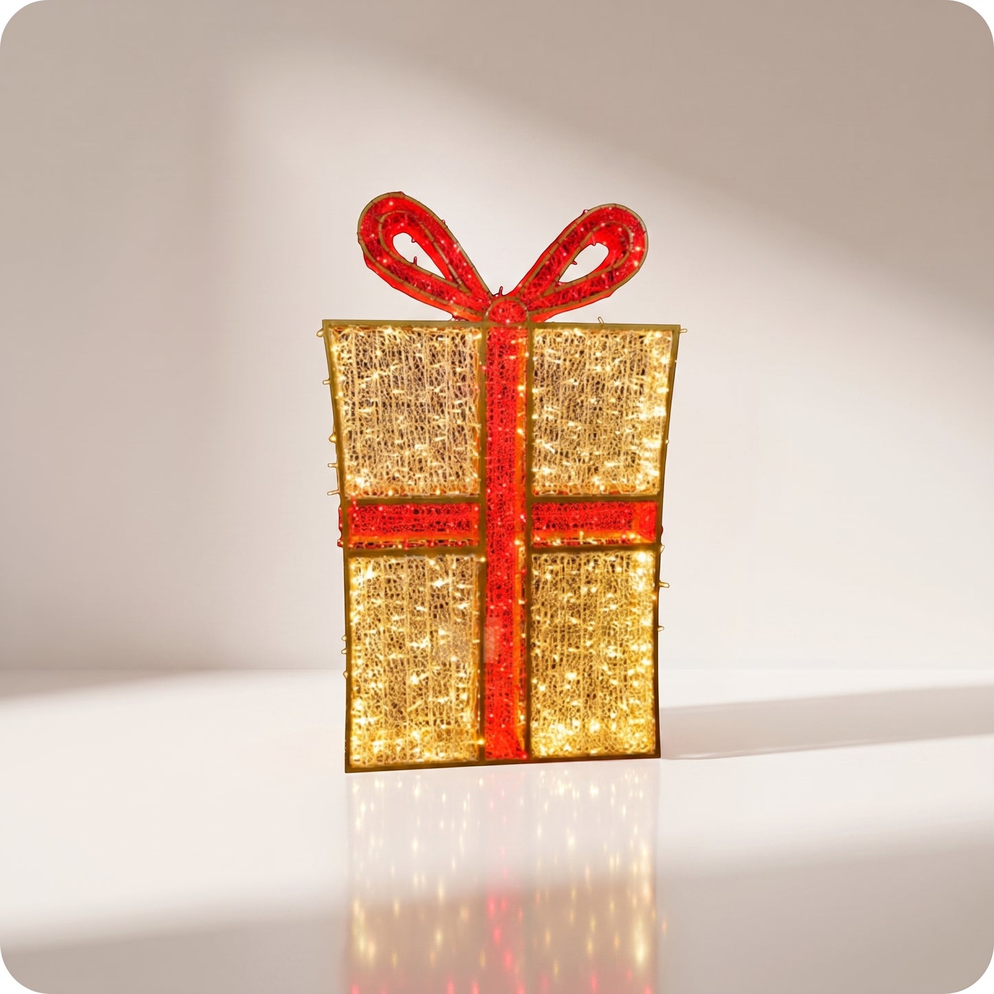 Regalo navideño gigante de silicón y metal con luz led calida