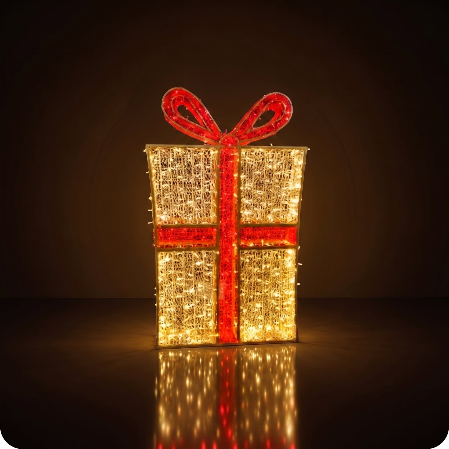 Regalo navideño gigante de silicón y metal con luz led calida
