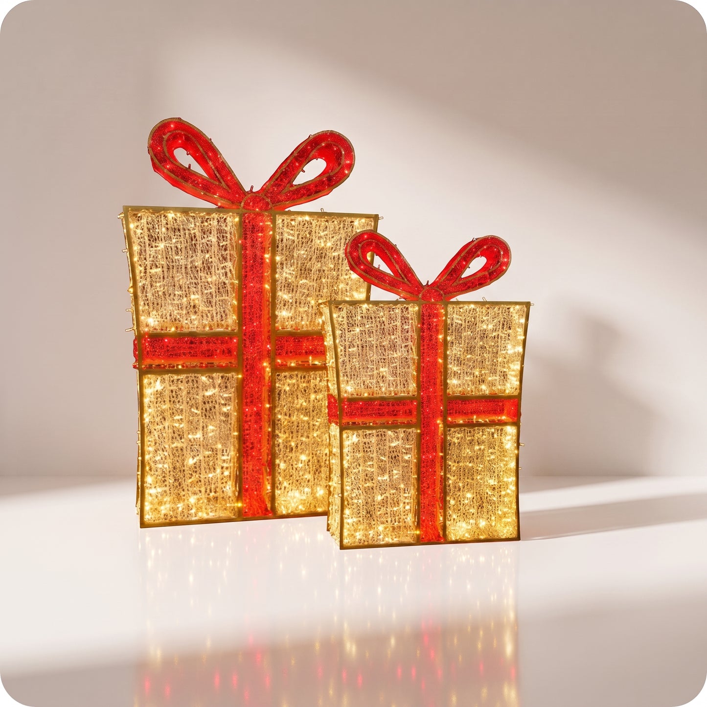 Regalo navideño gigante de silicón y metal con luz led calida