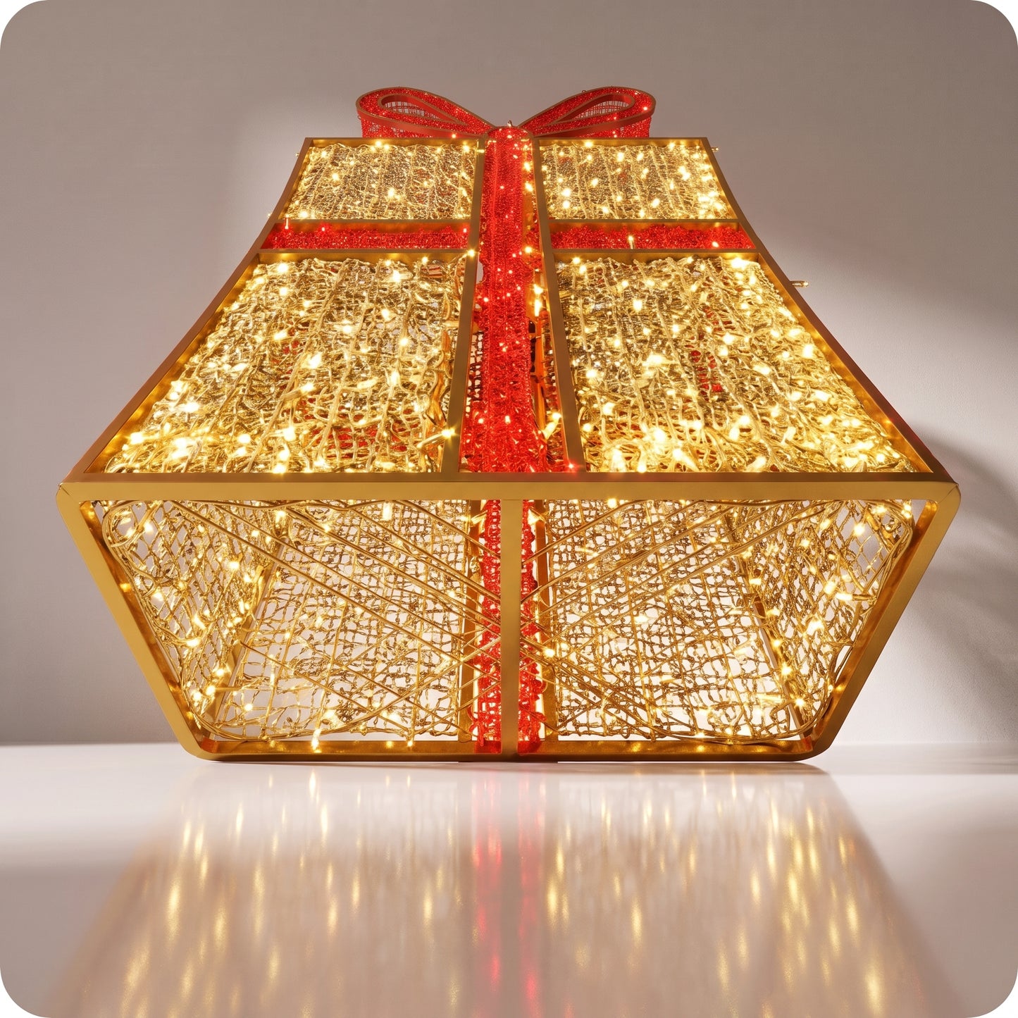 Regalo navideño gigante de silicón y metal con luz led calida