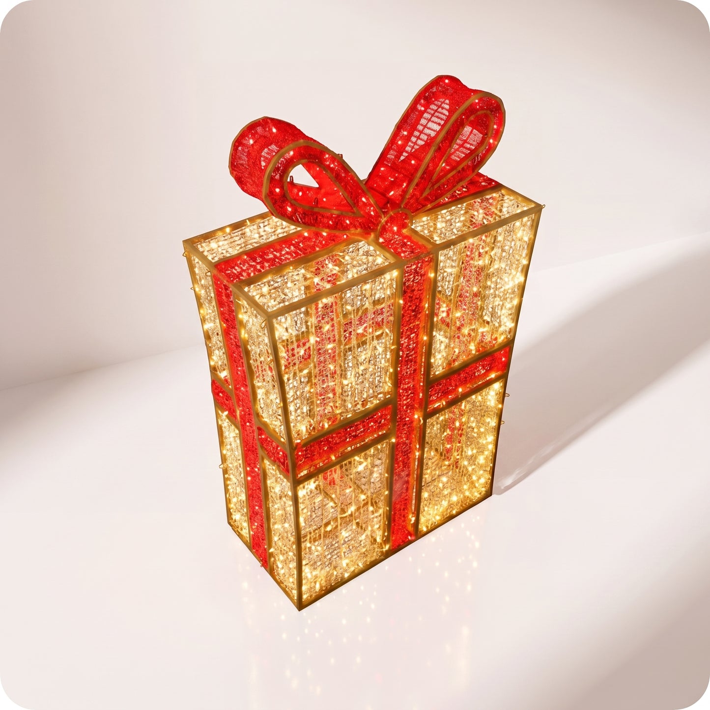 Regalo navideño gigante de silicón y metal con luz led calida