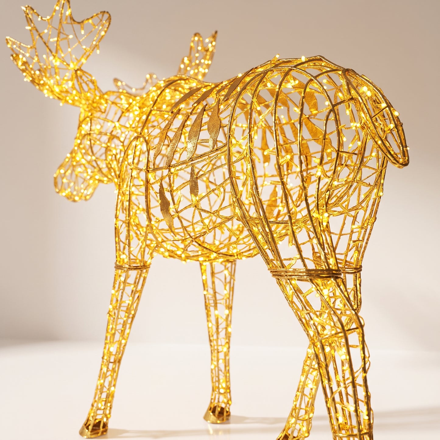 Reno navideño con luz led gold