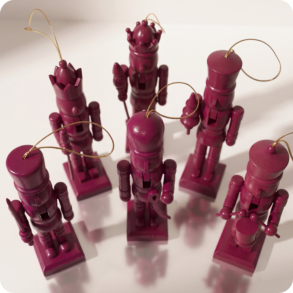 Set de 6 esferas cascanueces burgundy