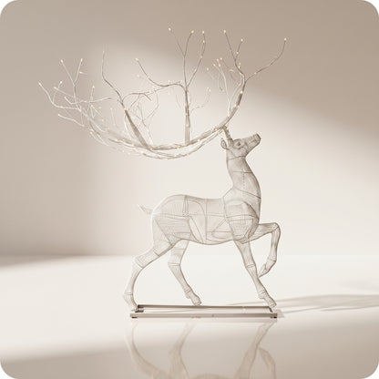 Reno navideño con luz led calidas caminando