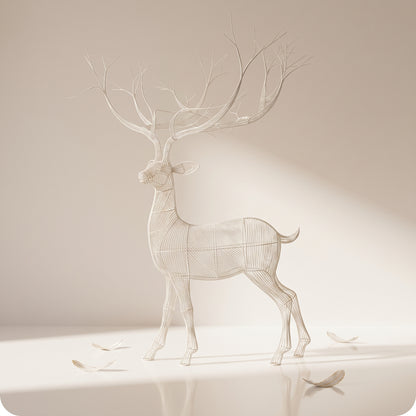 Reno navideño con luz led calidas parado