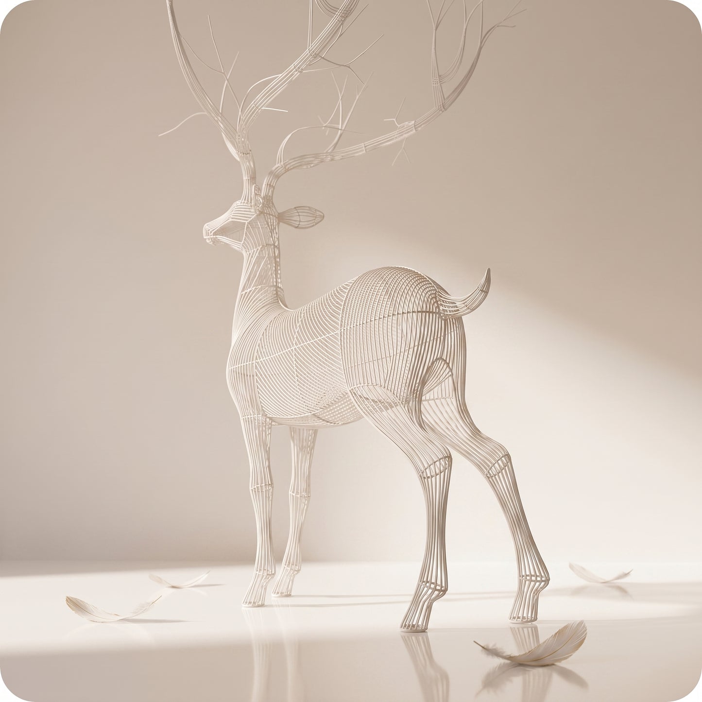 Reno navideño con luz led calidas parado