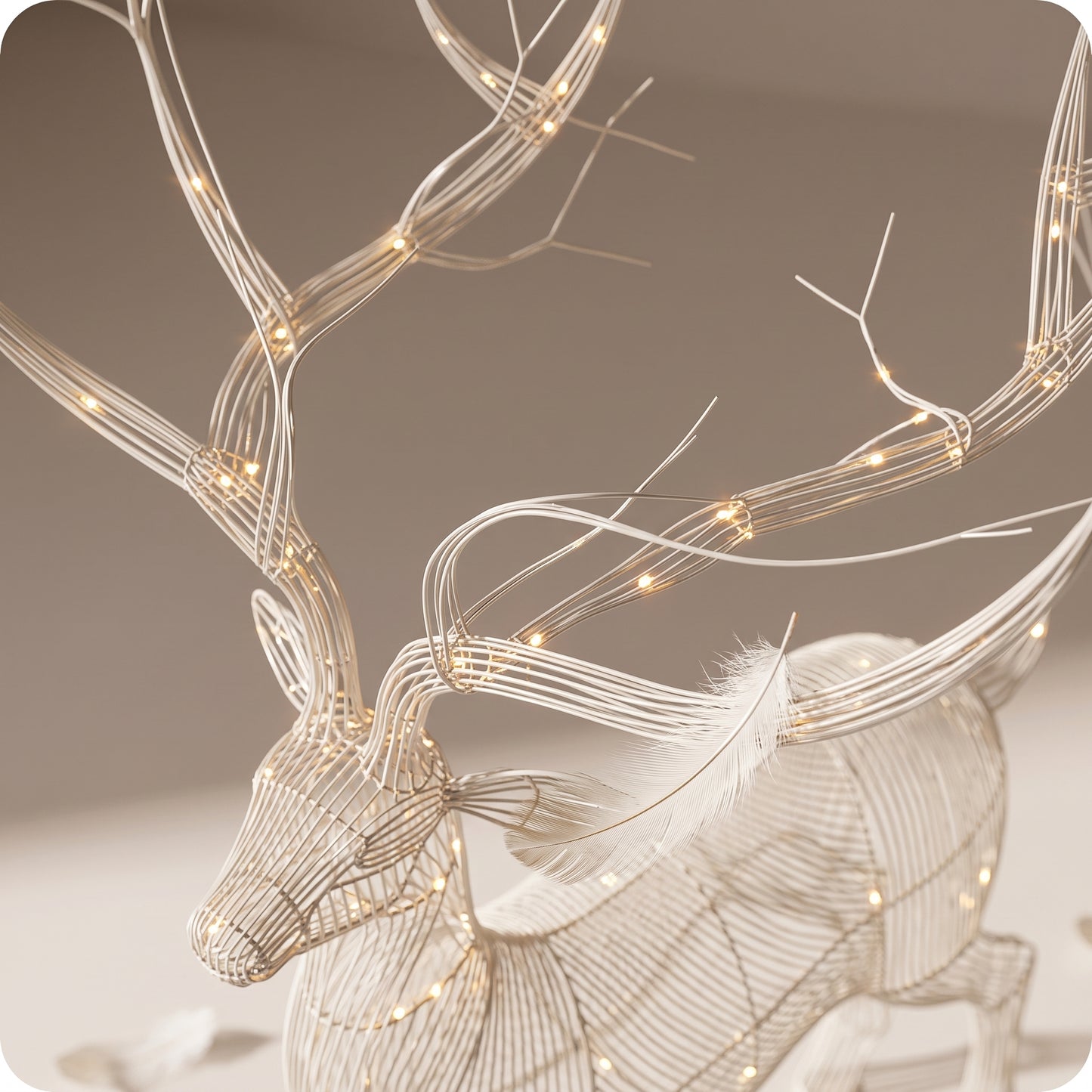 Reno navideño con luz led calidas parado