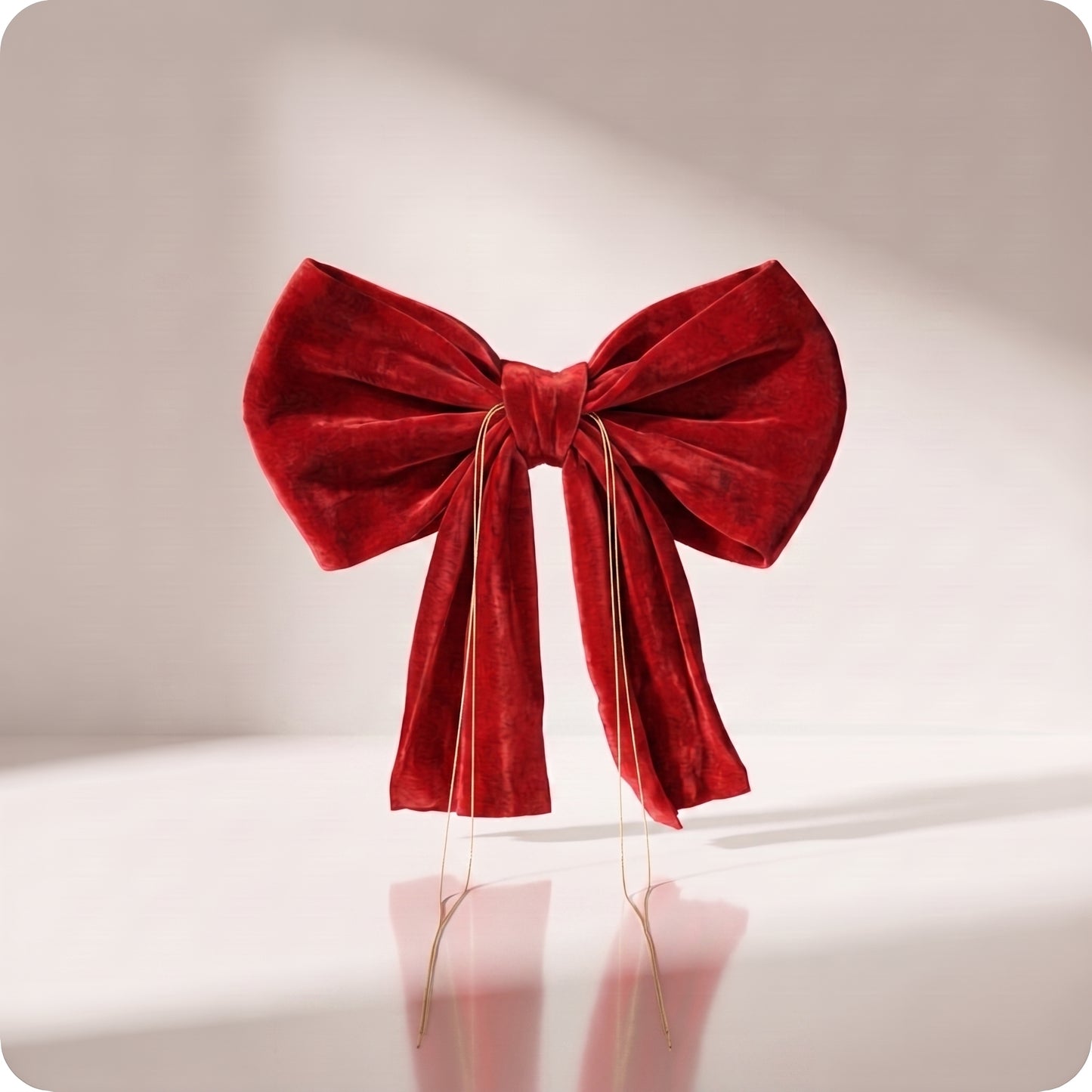 Moño de terciopelo rojo navidad elegante corto