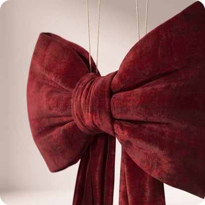 Moño de terciopelo rojo burgundy elegante corto