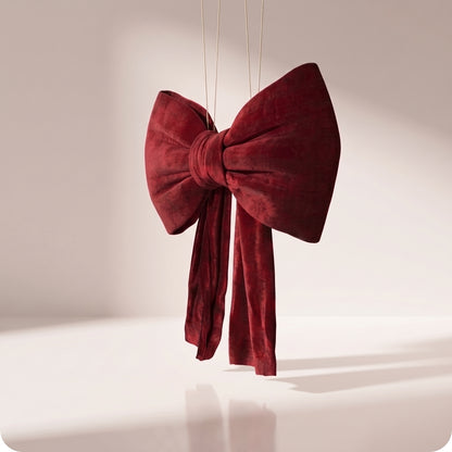 Moño de terciopelo rojo burgundy elegante corto