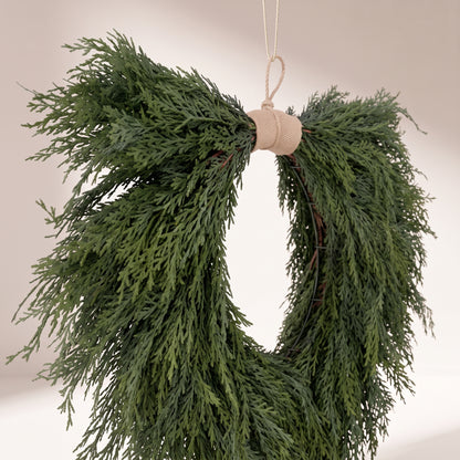 Corona de arborvitae drapeada tt verde