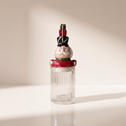 Tarro navidad decorativo multicolor de cascanueces con regalos
