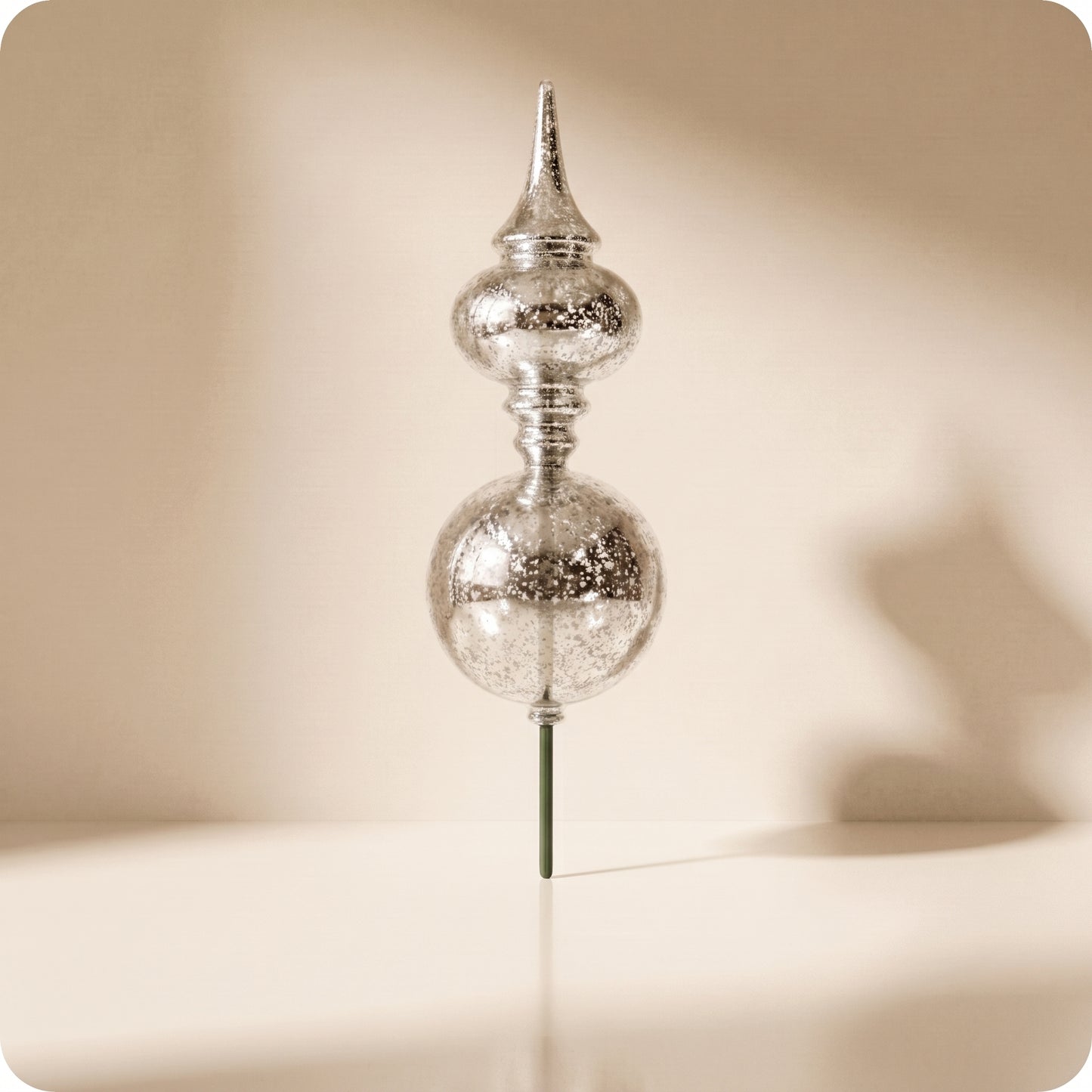 Esfera plateada mercury finial stake 61 cm