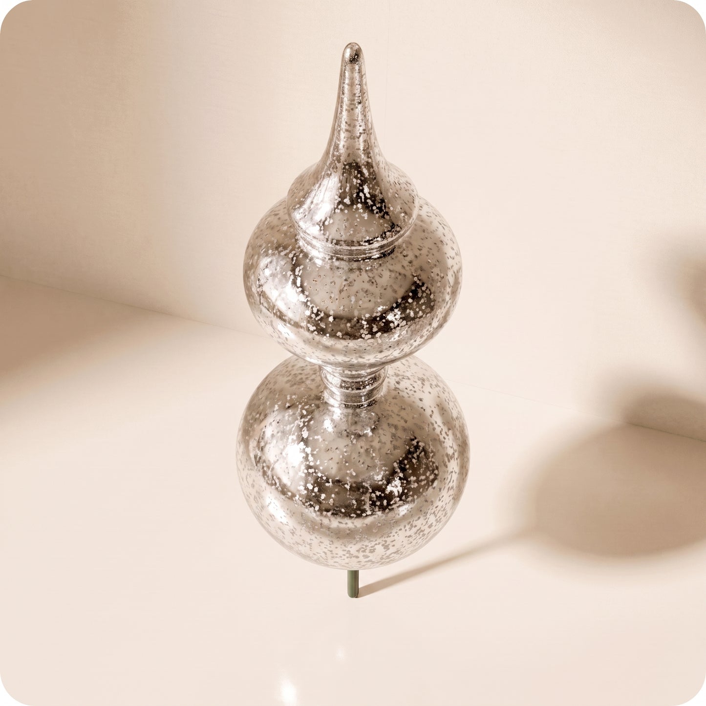Esfera plateada mercury finial stake 61 cm