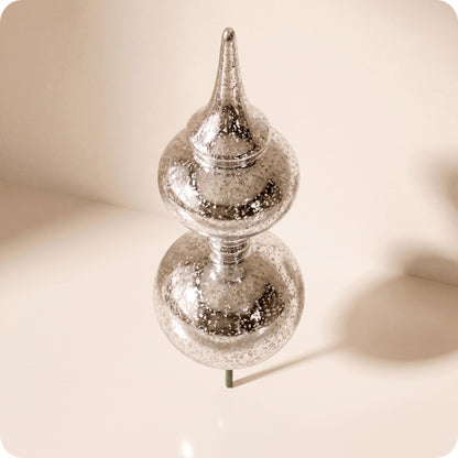 Esfera plateada mercury finial stake 61 cm