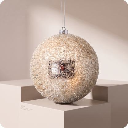 Esfera iced metalica perla 21 cm