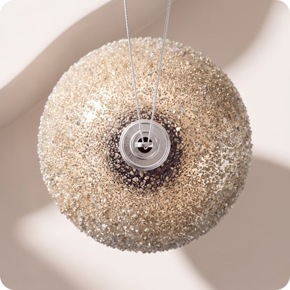 Esfera iced metalica perla 21 cm
