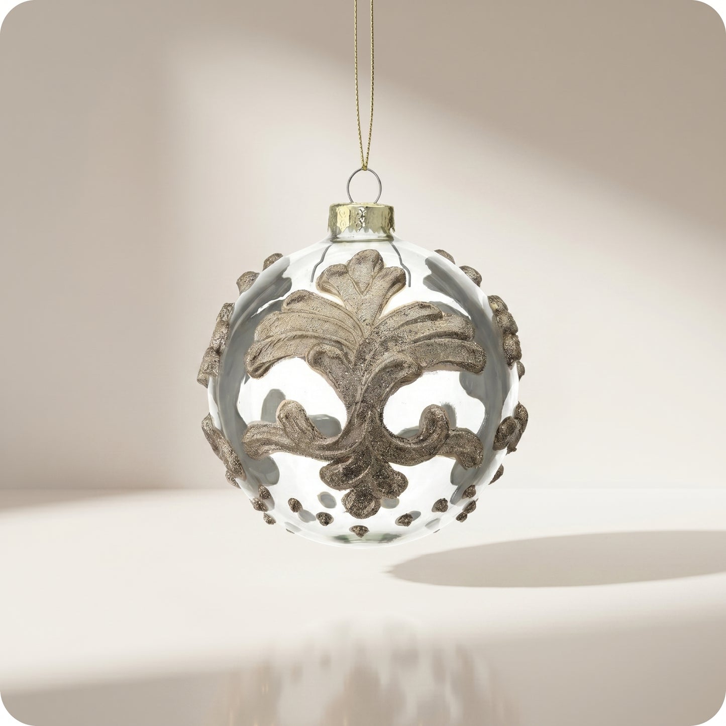 Esfera de vidrio con resina acanthus leaf