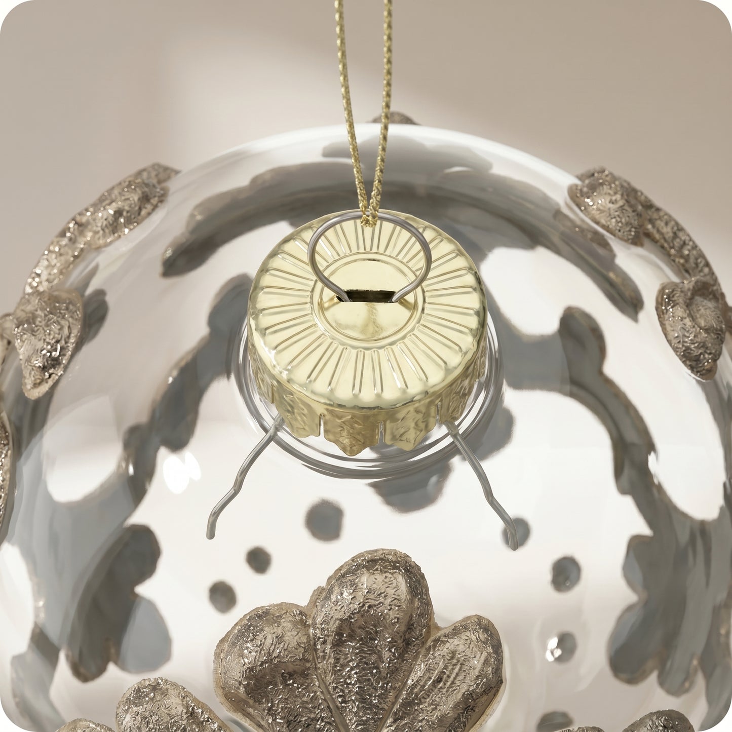 Esfera de vidrio con resina acanthus leaf