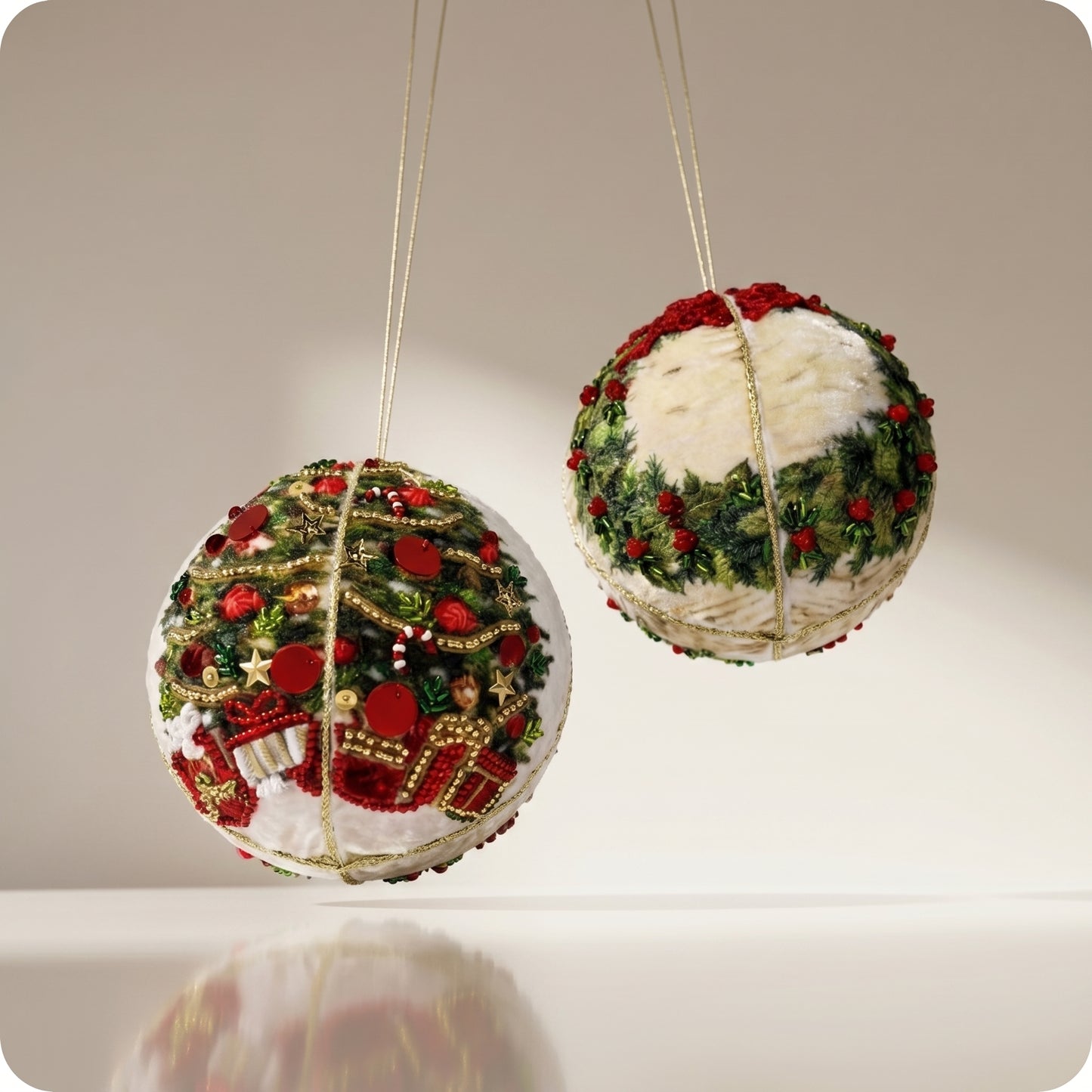 Adorno botánico con bola de joya