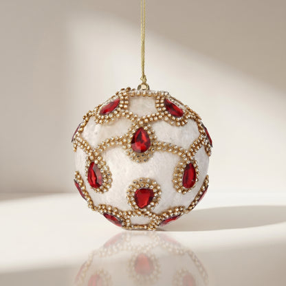 Adorno de terciopelo con bola de joyas/diamantes