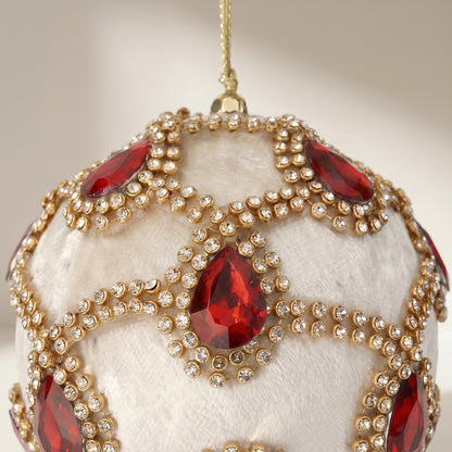 Adorno de terciopelo con bola de joyas/diamantes