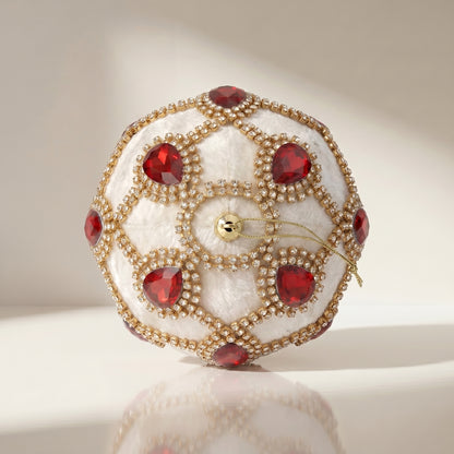 Adorno de terciopelo con bola de joyas/diamantes