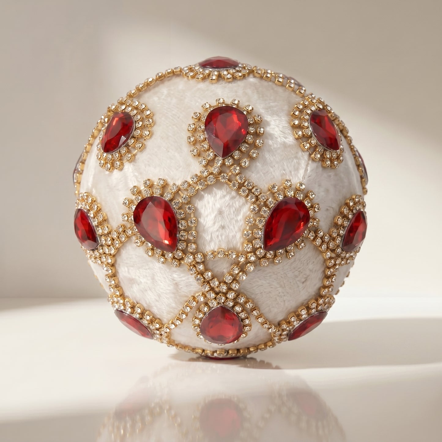 Adorno de terciopelo con bola de joyas/diamantes