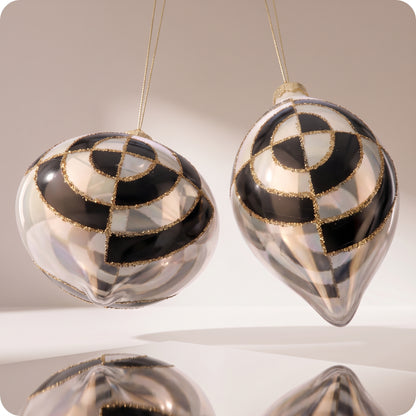 Esferas art deco de vidrio 11 y 15 cm