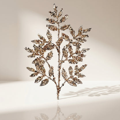 Vara de ruscus con lentejuelas de perlas