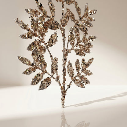 Vara de ruscus con lentejuelas de perlas