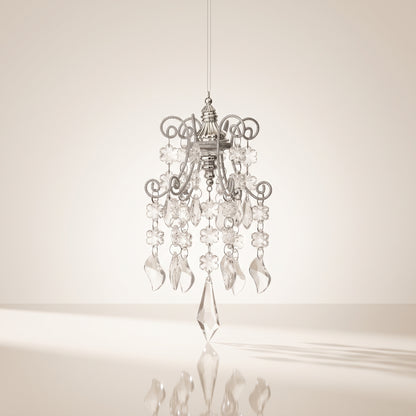 Esfera candelabro con piedras de cristal colgantes 18 cm