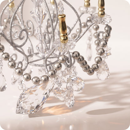 Esfera candelabro con mini velas y cristales 23 cm