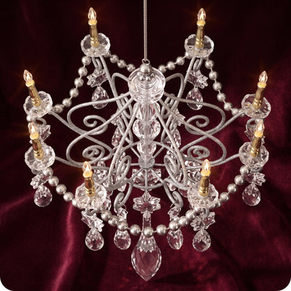 Esfera candelabro con mini velas y cristales 23 cm