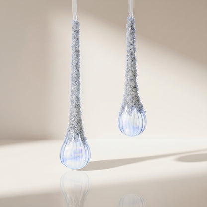 Adorno de gota de cristal de vidrio