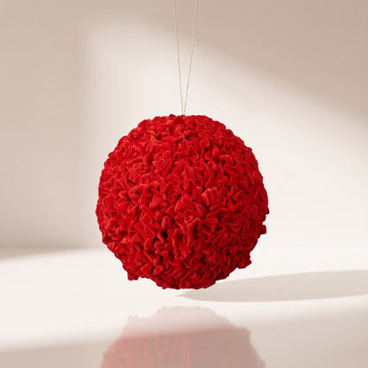 Esfera terciopelo rojo crushed rojo 18 y 23 cm