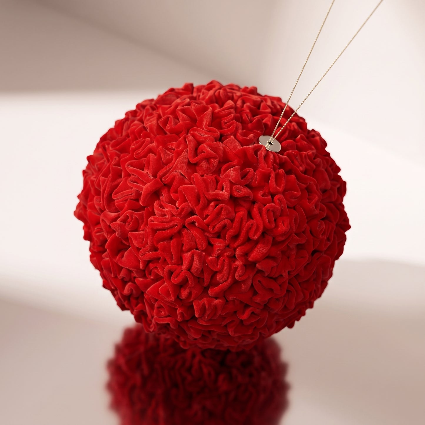Esfera terciopelo rojo crushed rojo 18 y 23 cm