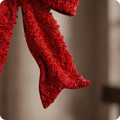 Moño de terciopelo rojo crushed